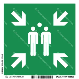 Gyülekezőhely matrica / tábla (ISO 7010-E007 piktogram)
