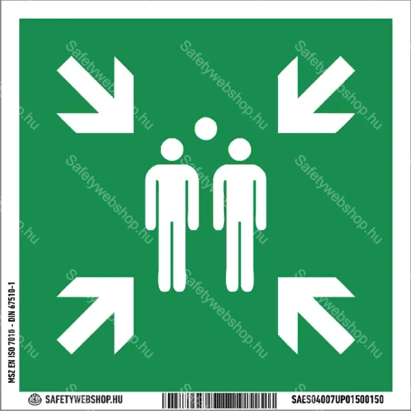Gyülekezőhely matrica / tábla (ISO 7010-E007 piktogram)