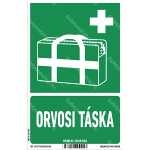 Orvosi táska matrica / tábla (ISO 7010-E027 piktogram + felirat)