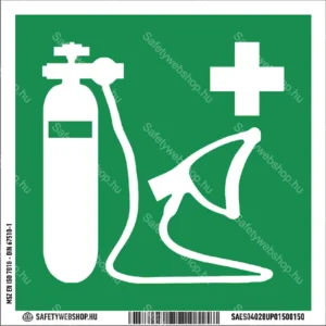 Oxigén lélegeztető matrica / tábla (ISO 7010-E028 piktogram)