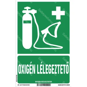Oxigén lélegeztető matrica / tábla (ISO 7010-E028 piktogram + matrica)