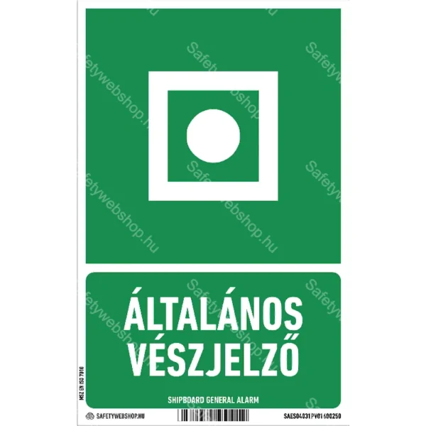 Általános vészjelző matrica / tábla (ISO 7010-E031 piktogram + felirat)