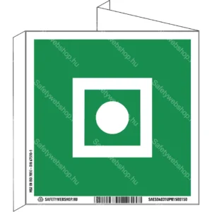 Általános vészjelző utánvilágító tábla, faltól elálló, sátor alakú, kétoldalas (ISO 7010-E031 piktogram)