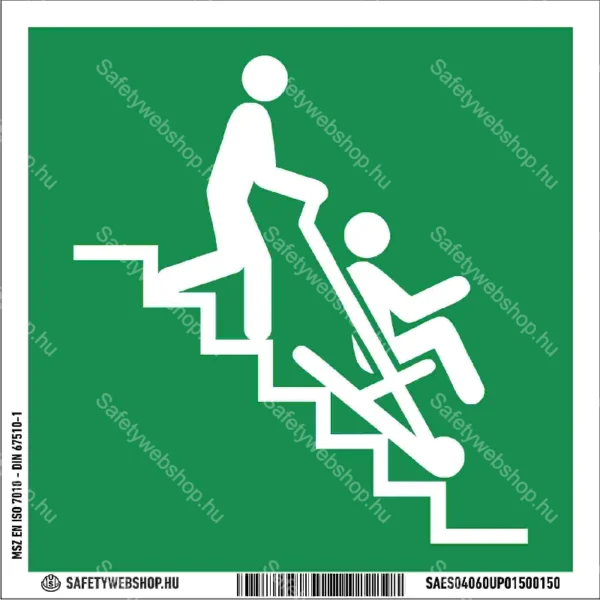 Kiürítési szék matrica / tábla (ISO 7010-E060 piktogram)