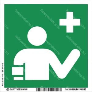 Elsősegélynyújtó matrica / tábla (ISO 7010-E064 piktogram)