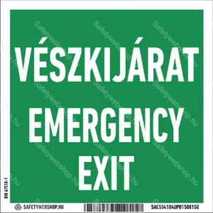 Vészkijárat – Emergency exit matrica / tábla (felirat)