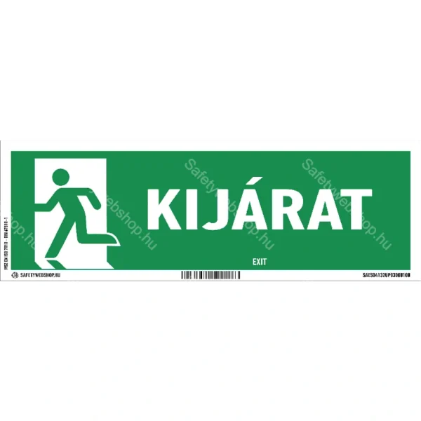 Kijárat matrica / tábla (ISO 7010-E001 piktogram + felirat)