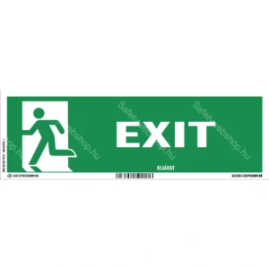 Exit matrica / tábla (ISO 7010-E001 piktogram + felirat)