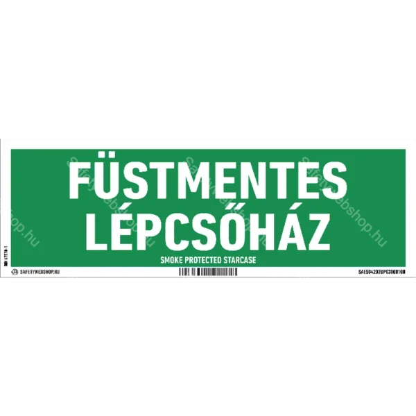 Füstmentes lépcsőház matrica / tábla (felirat)