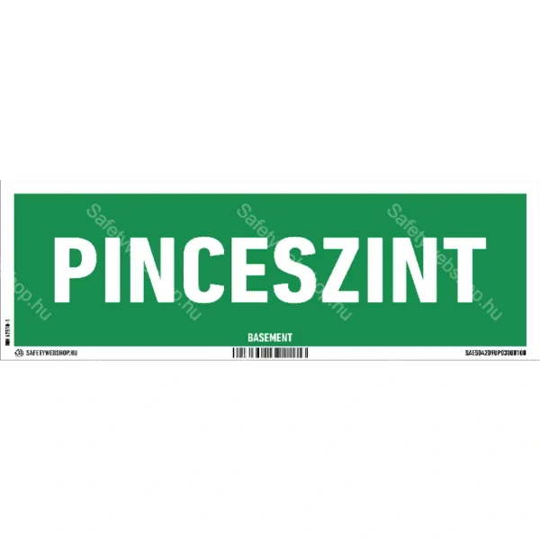 Pinceszint utánvilágító matrica / tábla (felirat)