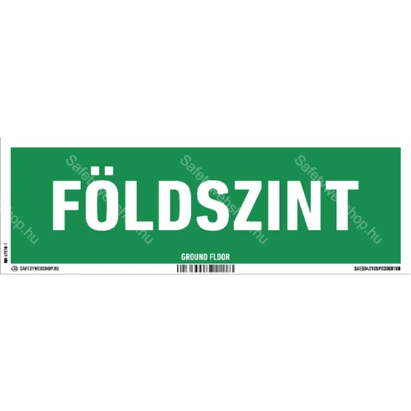 Földszint utánvilágító matrica / tábla (felirat)