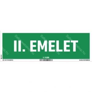II. emelet utánvilágító matrica / tábla (felirat)