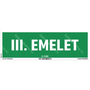III. emelet utánvilágító matrica / tábla (felirat)