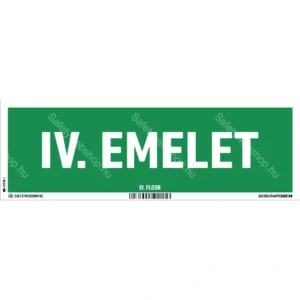 IV. emelet utánvilágító matrica / tábla (felirat)