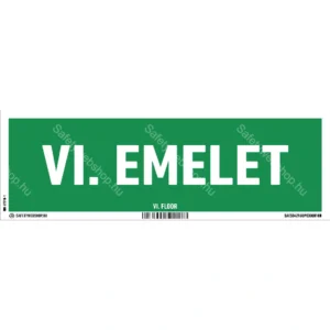 VI. emelet utánvilágító matrica / tábla (felirat)