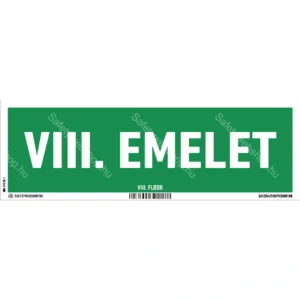 VIII. emelet utánvilágító matrica / tábla (felirat)