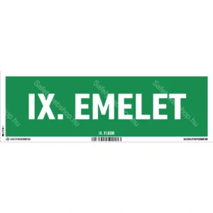 IX. emelet utánvilágító matrica / tábla (felirat)