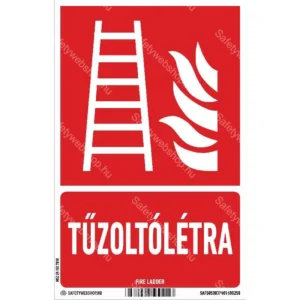 Tűzoltólétra matrica / tábla (ISO 7010-F003 piktogram + felirat)