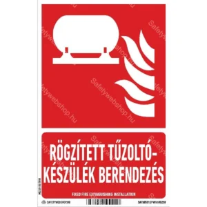 Rögzített tűzoltókészülék berendezés matrica / tábla (ISO 7010-F012 piktogram + felirat)