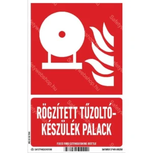 Rögzített tűzoltókészülék palack matrica / tábla (ISO 7010-F013 piktogram + felirat)