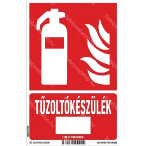 Tűzoltókészülék, sorszámozható matrica / tábla (ISO 7010-F001 piktogram + felirat)