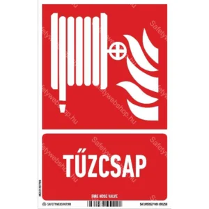 Tűzcsap matrica / tábla (ISO 7010-F002 piktogram + felirat)