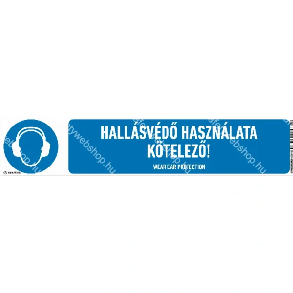 Hallásvédő használata kötelező! matrica / tábla (ISO 7010-M003 piktogram + felirat) - Image 2