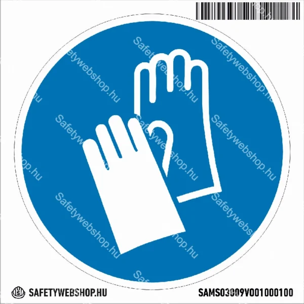 Védőkesztyű használata kötelező! matrica (ISO 7010-M009 piktogram) - Image 4