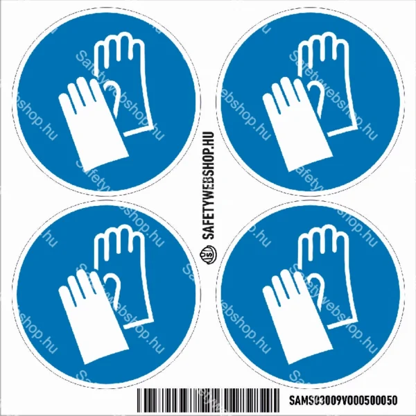 Védőkesztyű használata kötelező! matrica (ISO 7010-M009 piktogram) - Image 3