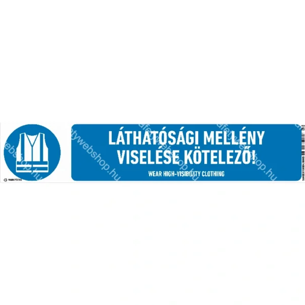 Láthatósági mellény viselése kötelező! matrica / tábla (ISO 7010-M015 piktogram + felirat) - Image 2