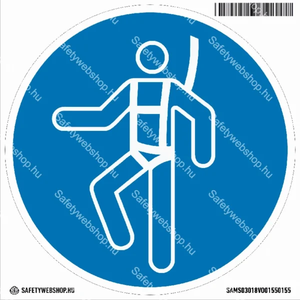 Testhevederzet használata kötelező! matrica (ISO 7010-M018 piktogram)