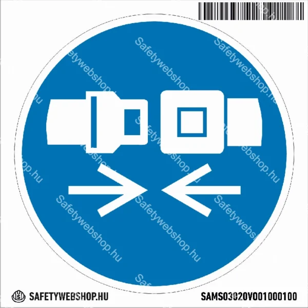Biztonsági öv használata kötelező! matrica (ISO 7010-M020 piktogram) - Image 4