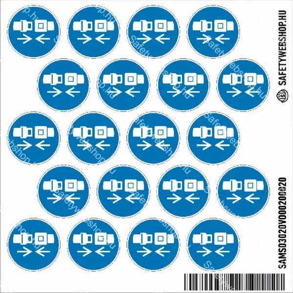 Biztonsági öv használata kötelező! matrica (ISO 7010-M020 piktogram) - Image 2
