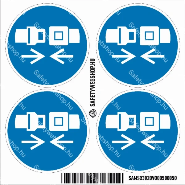 Biztonsági öv használata kötelező! matrica (ISO 7010-M020 piktogram) - Image 3