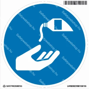 Használjon védőkrémet! matrica (ISO 7010-M022 piktogram)