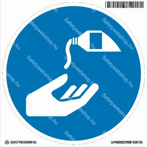 Használjon védőkrémet! matrica (ISO 7010-M022 piktogram)