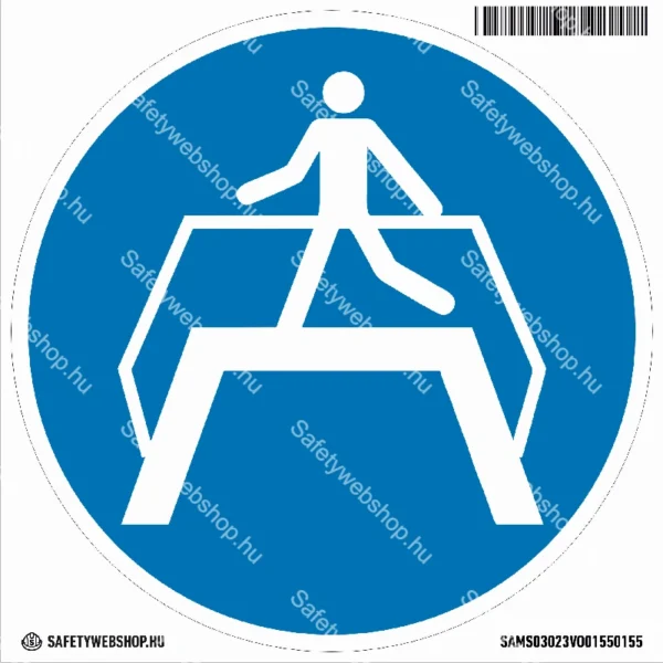 Az átjáró használata kötelező! matrica (ISO 7010-M023 piktogram)