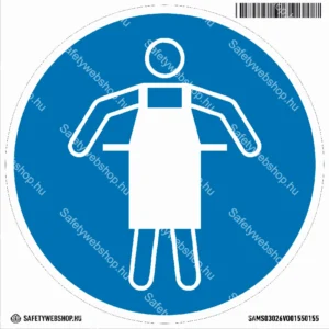 Védőkötény használata kötelező! matrica (ISO 7010-M026 piktogram)
