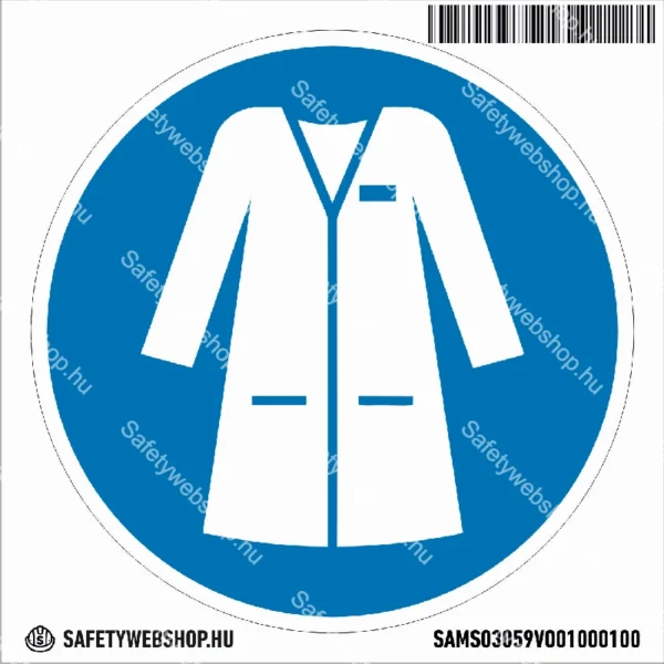 Laboratóriumi köpeny használata kötelező! matrica (ISO 7010-M059 piktogram) - Image 4