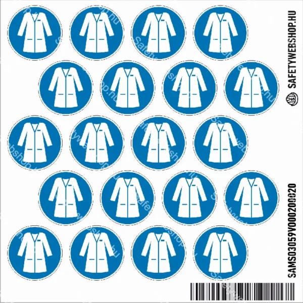 Laboratóriumi köpeny használata kötelező! matrica (ISO 7010-M059 piktogram) - Image 2