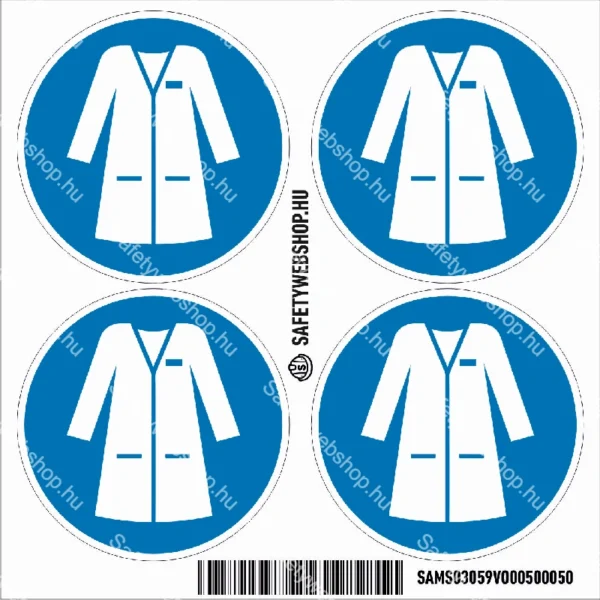 Laboratóriumi köpeny használata kötelező! matrica (ISO 7010-M059 piktogram) - Image 3