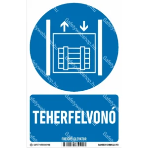 Teherfelvonó matrica / tábla (piktogram + felirat)