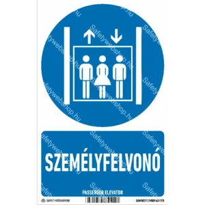 Személyfelvonó matrica / tábla (piktogram + felirat)