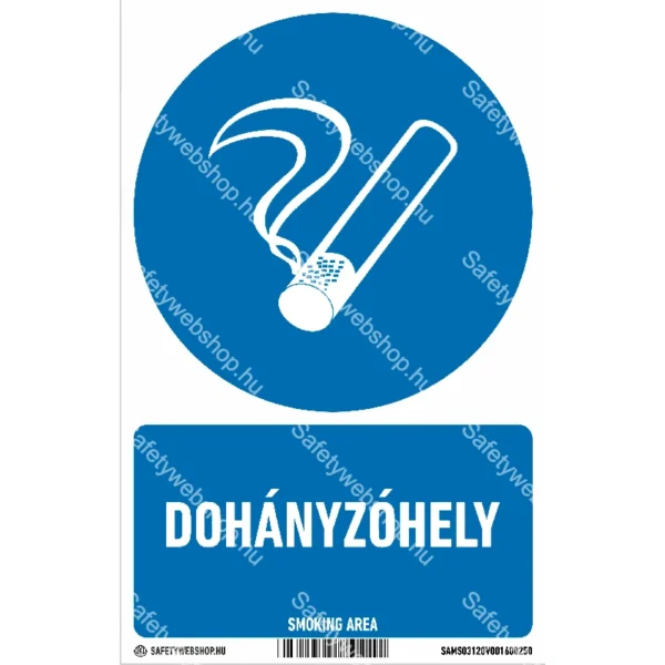 Dohányzóhely matrica / tábla (piktogram + felirat)