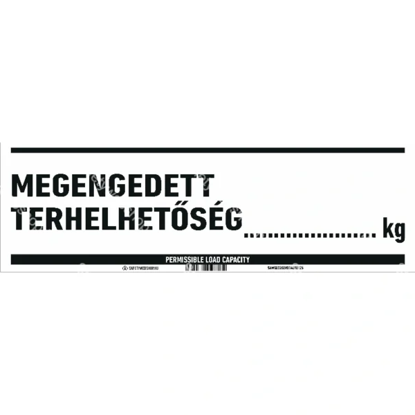 Megengedett terhelhetőség … kg matrica / tábla - Image 2