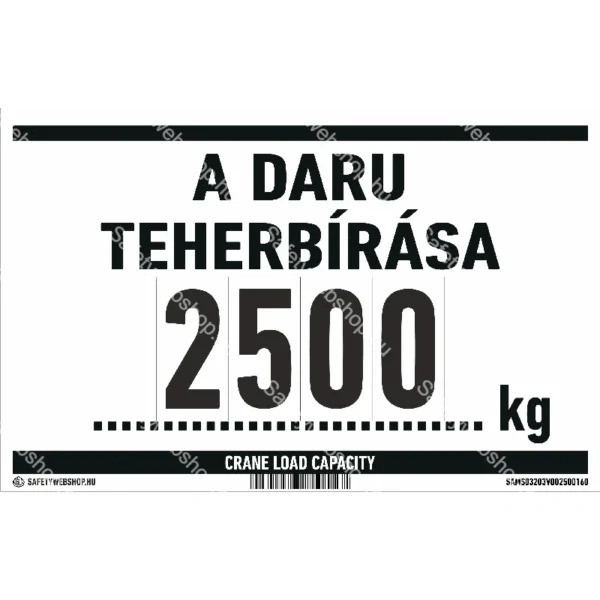 A daru teherbírása … kg matrica / tábla - Image 3