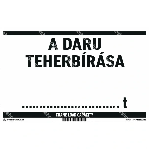 A daru teherbírása … t matrica / tábla