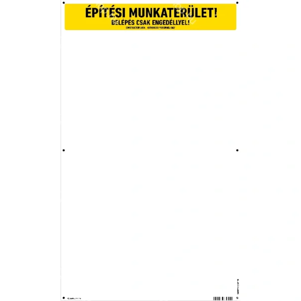 Építési munkaterület (összegző, ragasztható tábla)