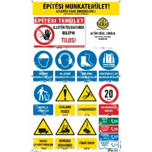 Építési munkaterület (összegző, ragasztható tábla)