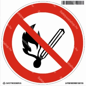 Nyílt láng használata tilos! matrica (ISO 7010-P003 piktogram)